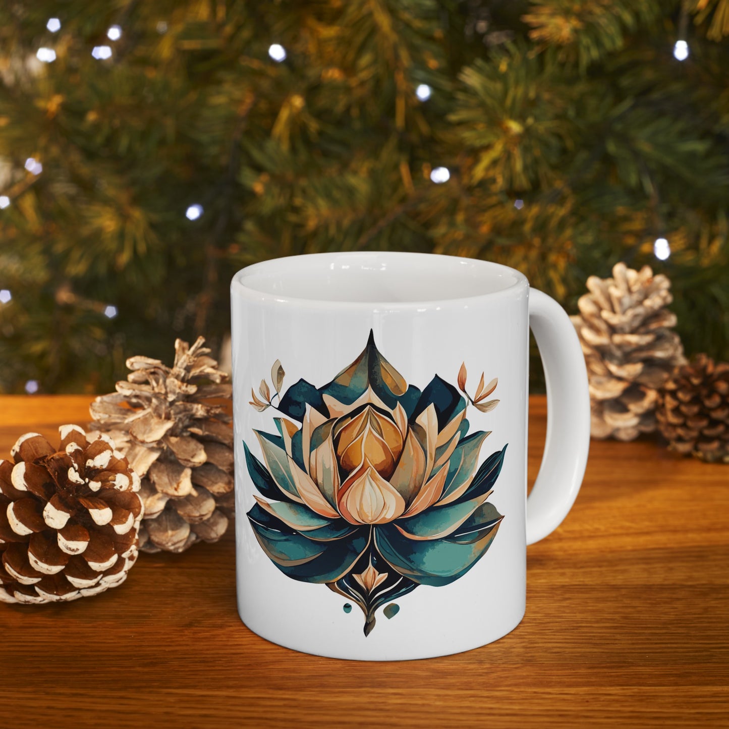 🪷 Watercolor Lotus Ceramic Mug 11oz