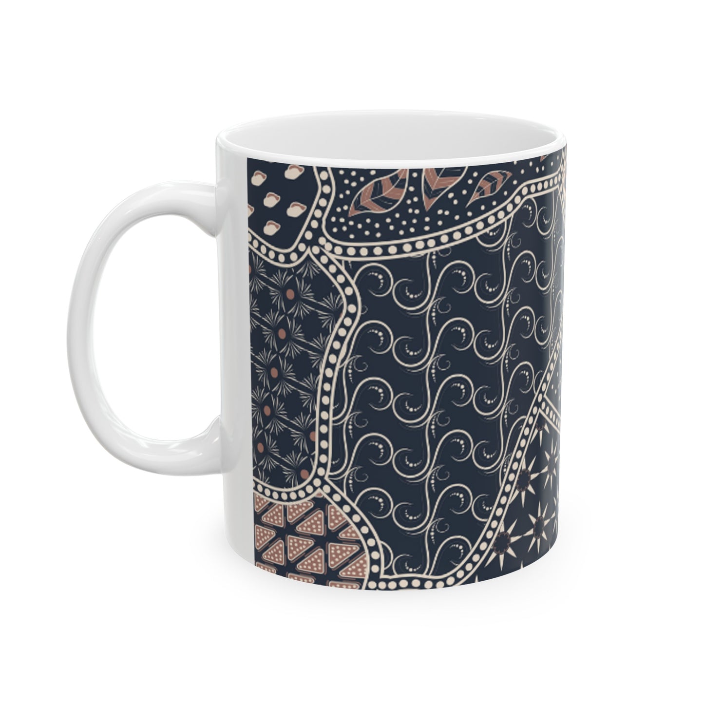 Patchwork Patterned Ceramic Mug, 11oz