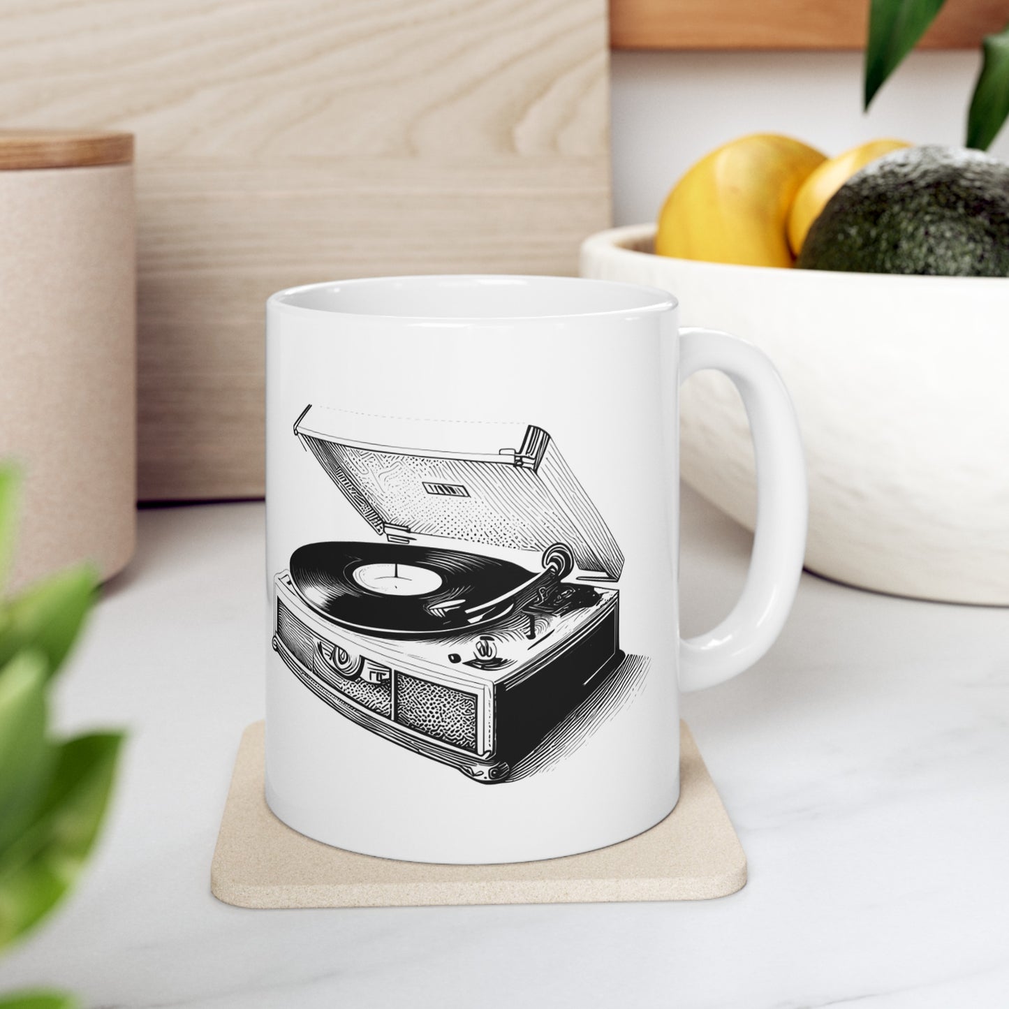 🎼 Vinyl Record Player Ceramic Mug 11oz - Retro Music Lover's Delight