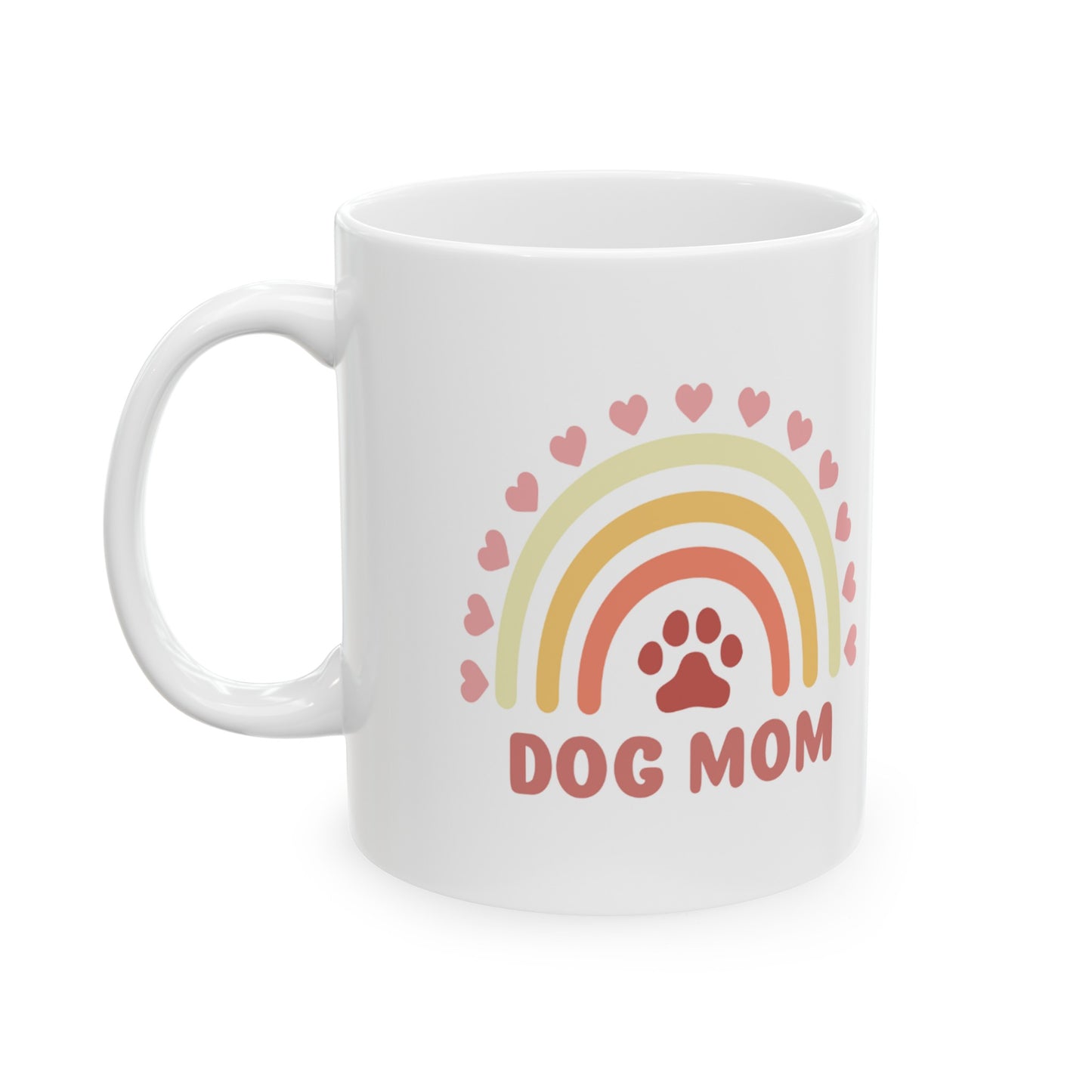 Colorful 'Dog Mom' Ceramic Mug - 11oz