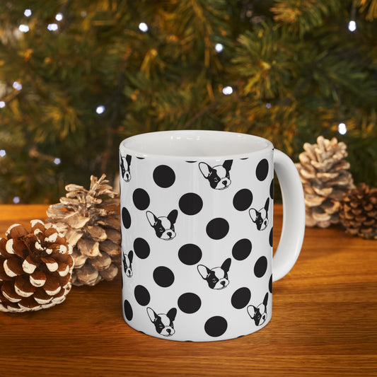 Monochrome Frenchie Ceramic Mug 11oz