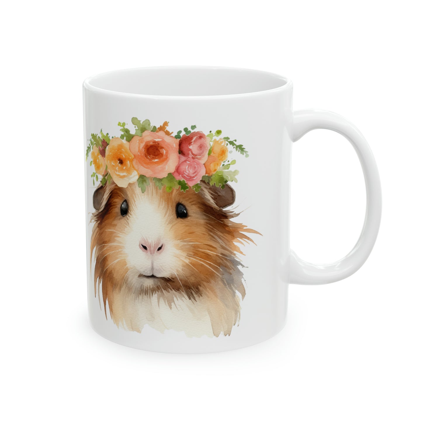 🌸 Flower Crown Guinea Pig Ceramic Mug 11oz