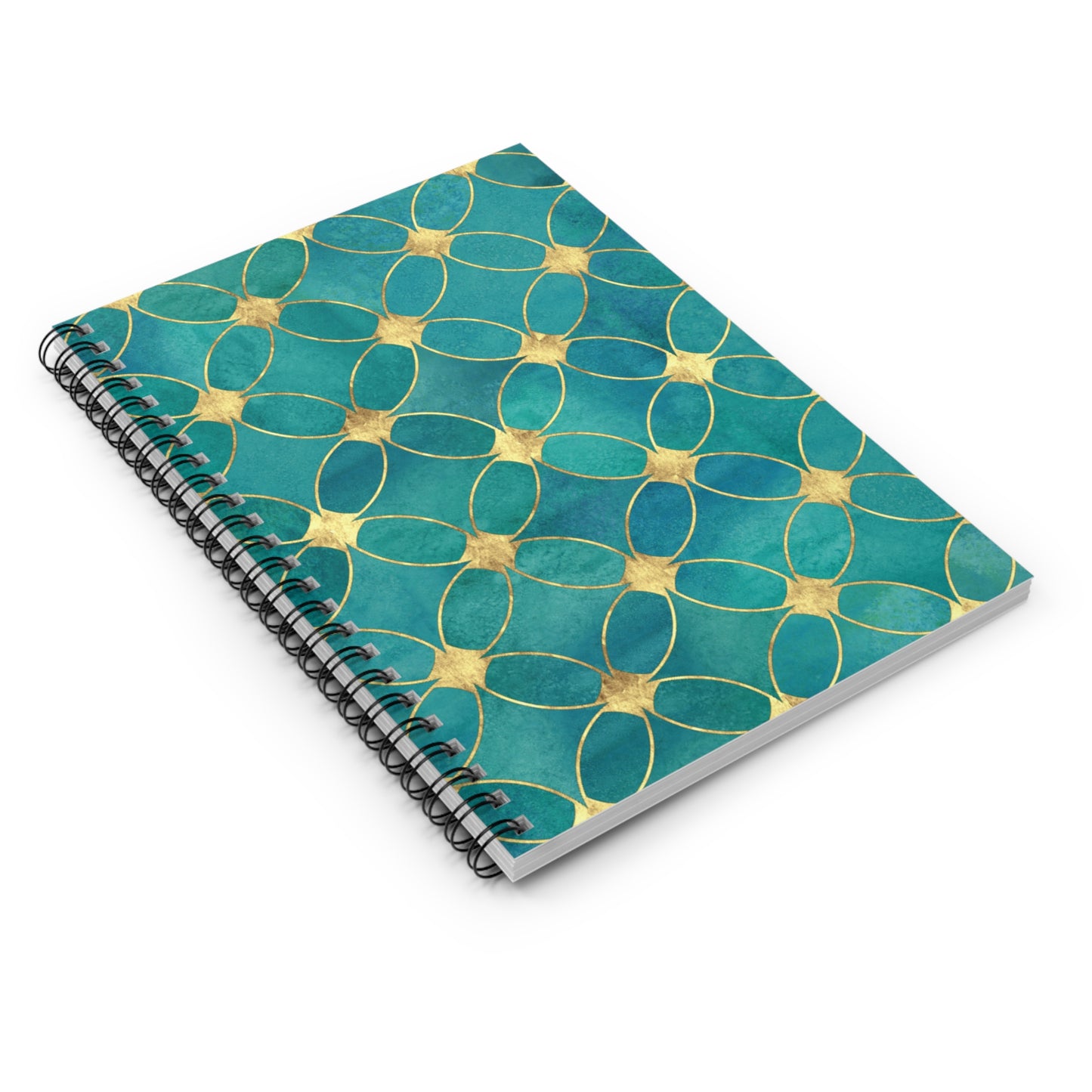 Green Watercolor Stained Glass Spiral Notebook - Ruled Line