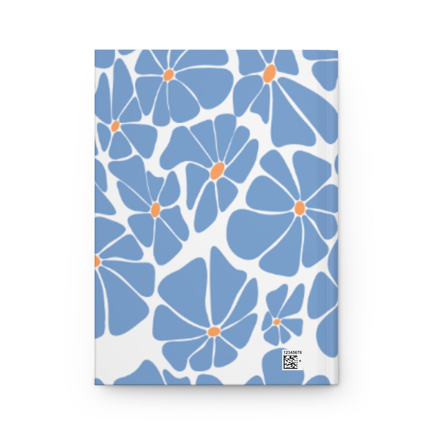 💠 Retro Floral Blue Hardcover Journal Matte - Vintage Style Diary