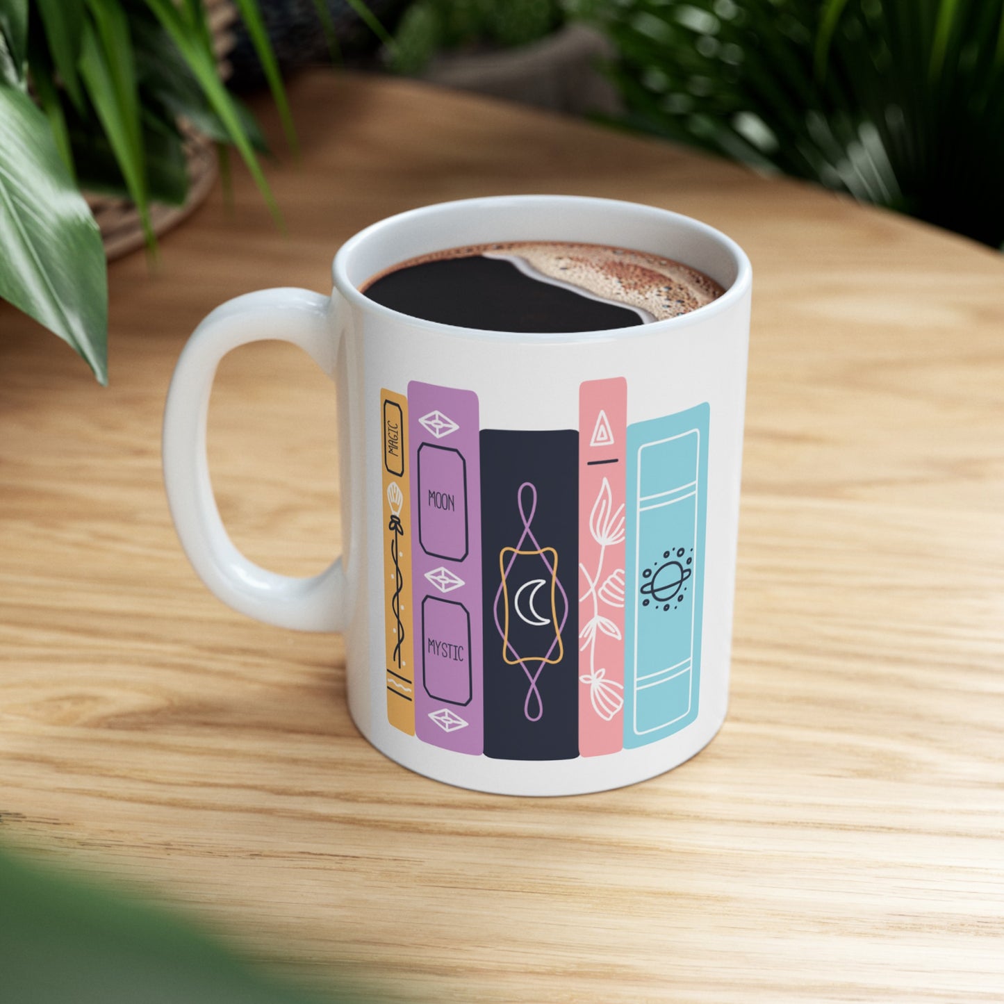 📚 Celestial Multicolored Book Love Ceramic Mug 11oz