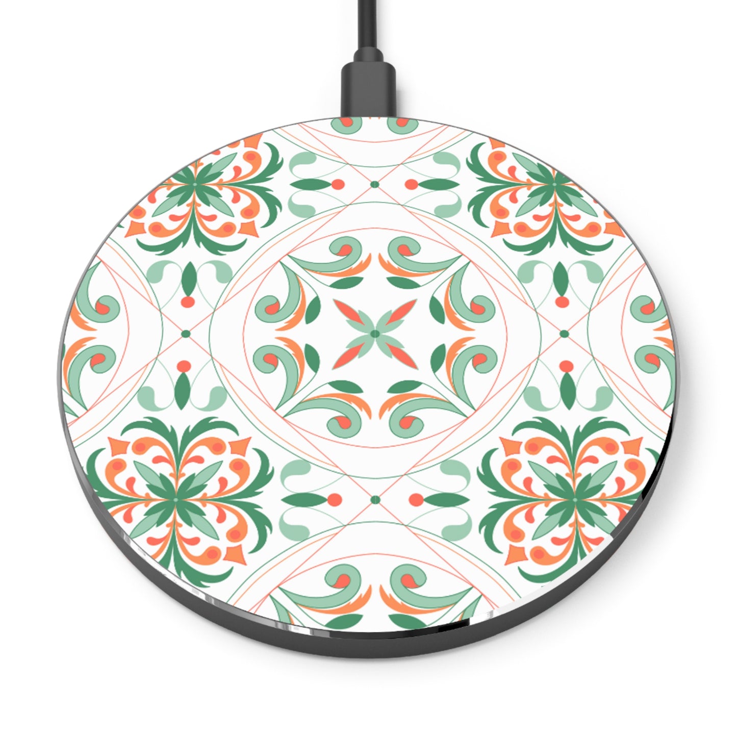 Orange and Green Tile Wireless Charger