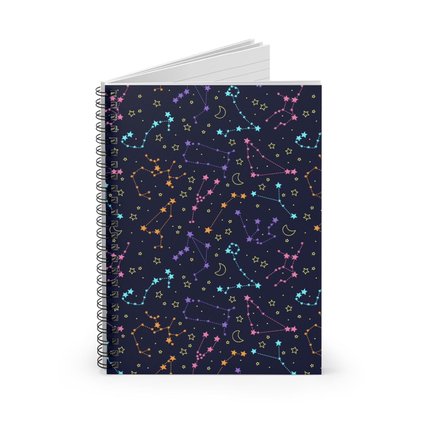 🌌 Bright Starry Night Spiral Notebook-Ruled Line - 118 Pages