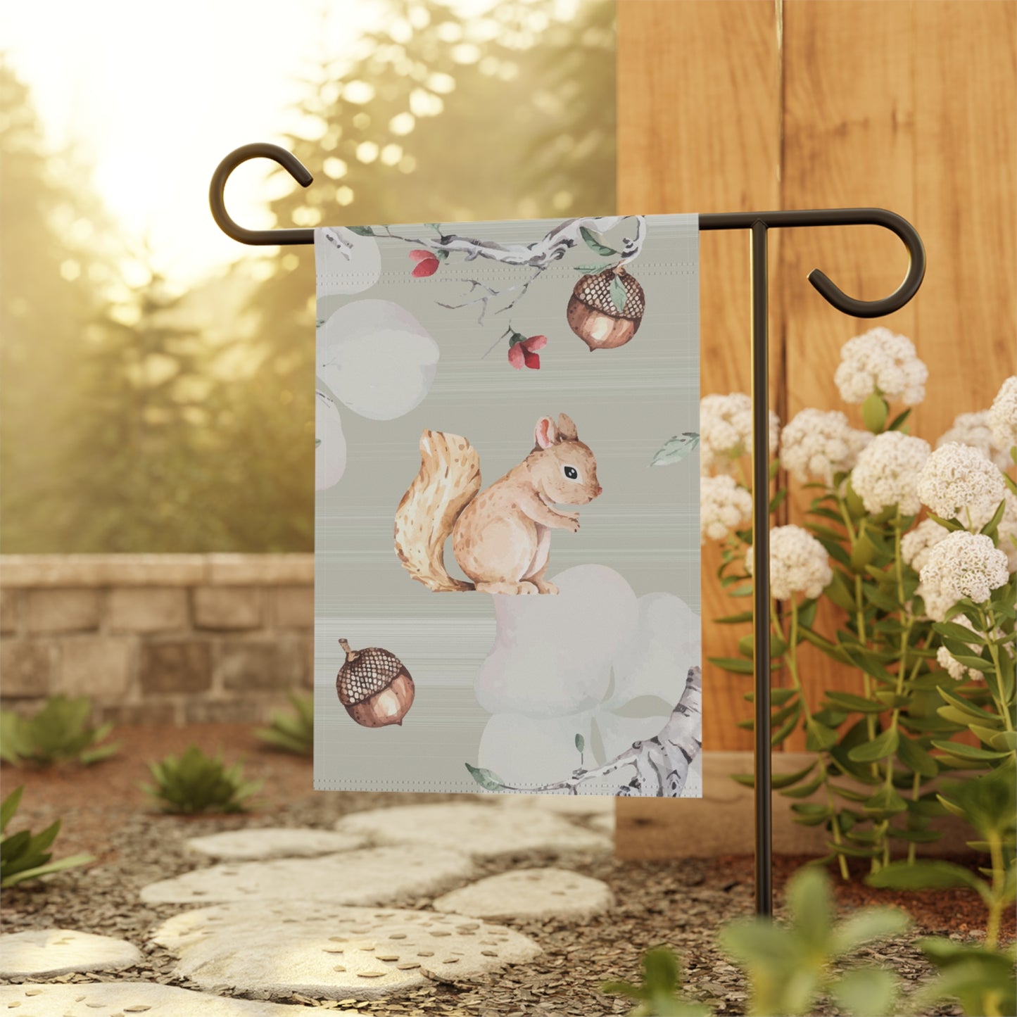 Squirrels Love Acorns Garden & House Banner