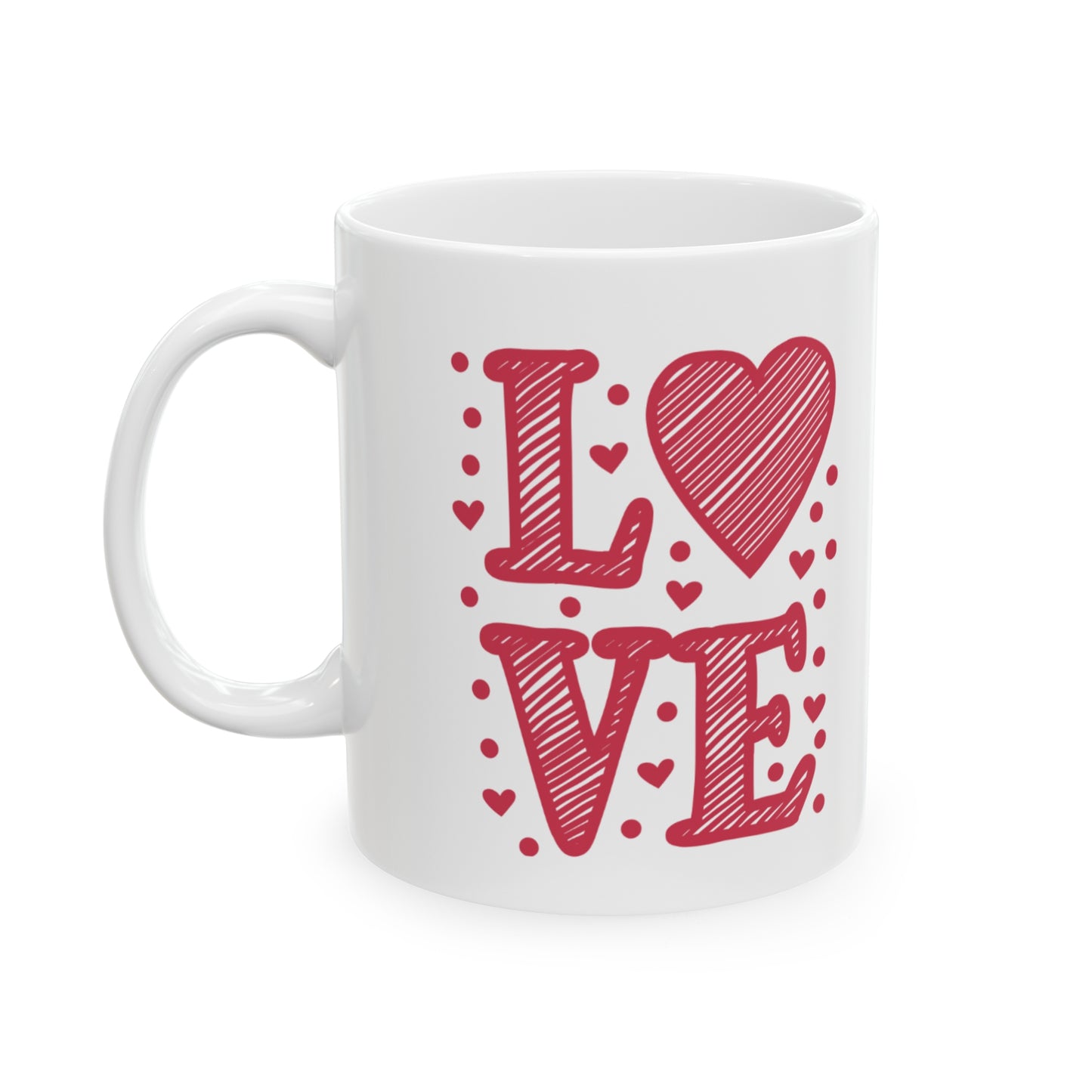 Love Red Heart Ceramic Mug 11oz - BPA-Free, Microwave & Dishwasher Safe