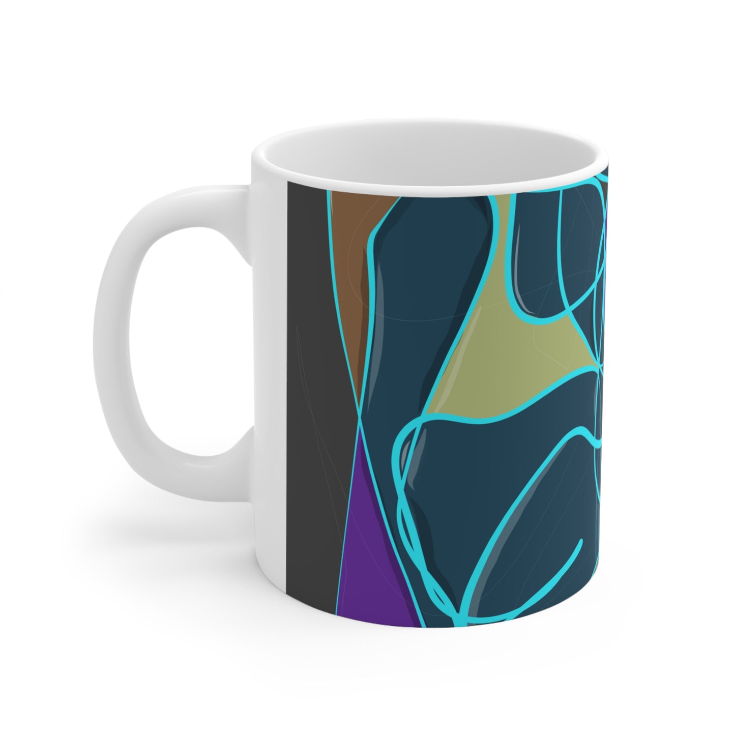 Abstract Harmony in Dark Blue Mug