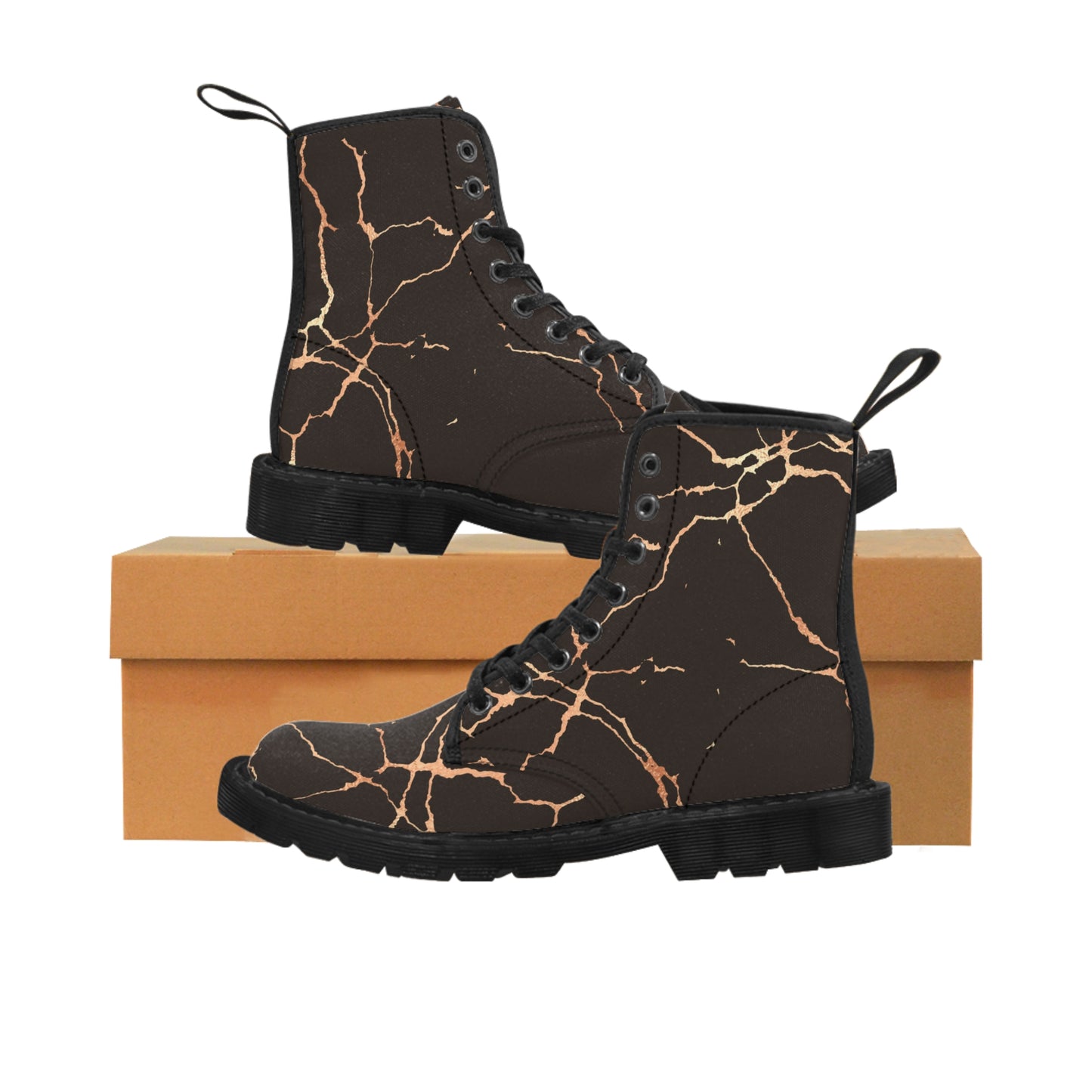 Black Kintsugi Women's Canvas Boots