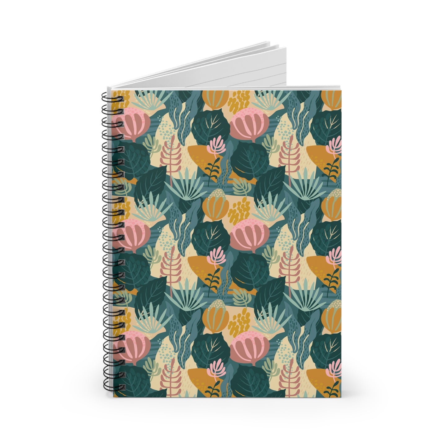 Vivid Blooms Oasis - Spiral Notebook - Ruled Line