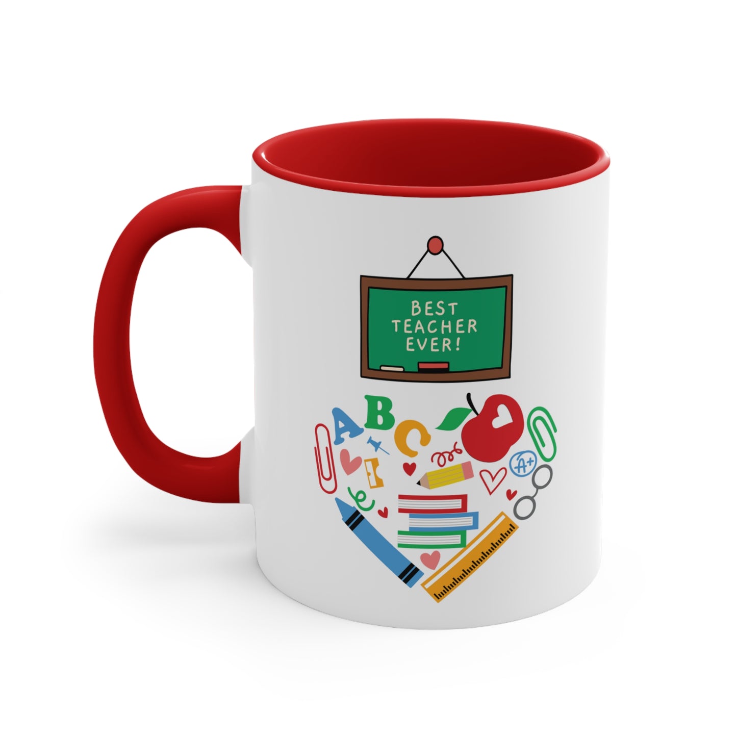 🍎 Teacher Appreciation Accent Coffee Mug, 11oz