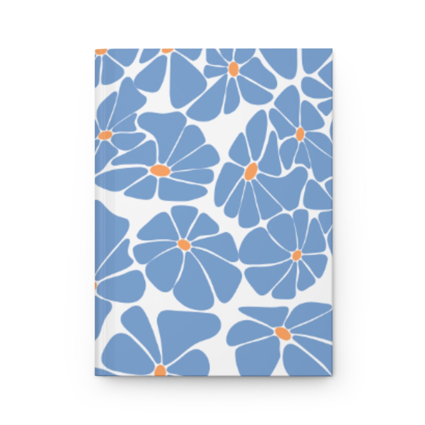 💠 Retro Floral Blue Hardcover Journal Matte - Vintage Style Diary