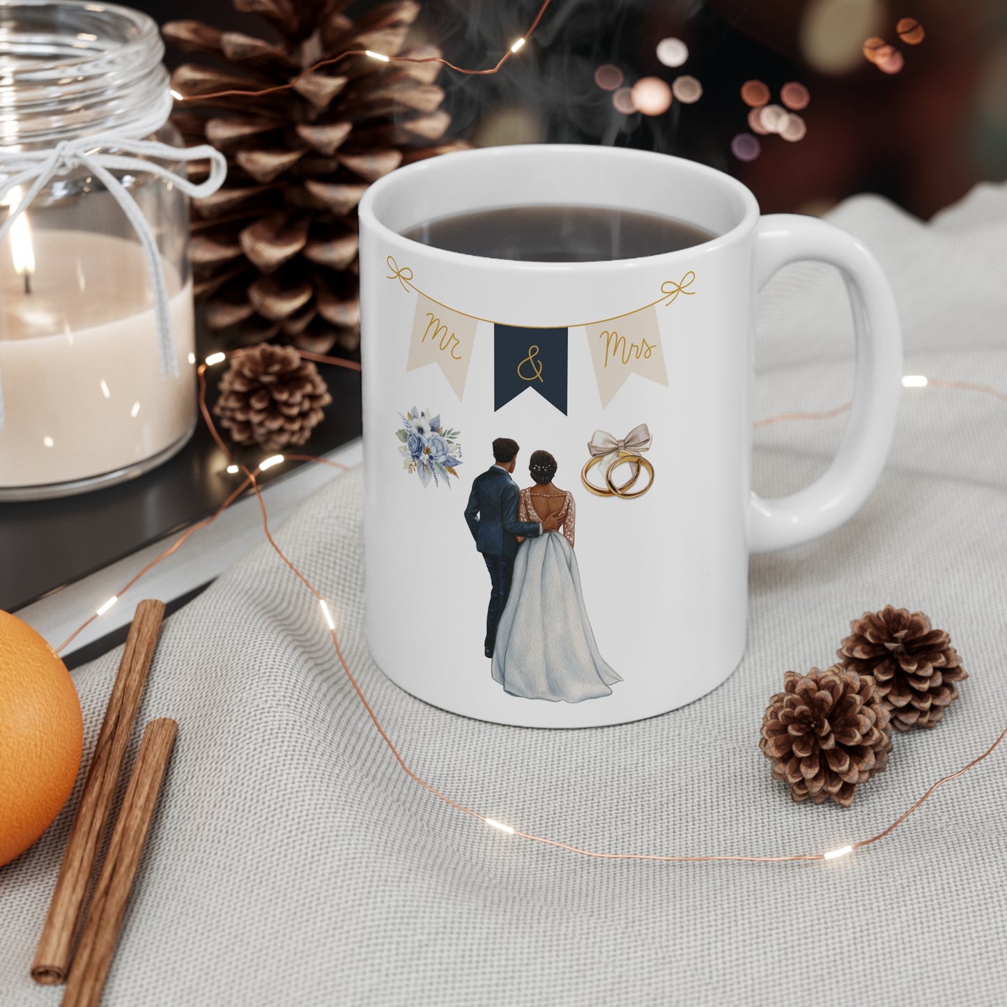 🍾 Mr. & Mrs. Wedding Couple Ceramic Mug 11oz