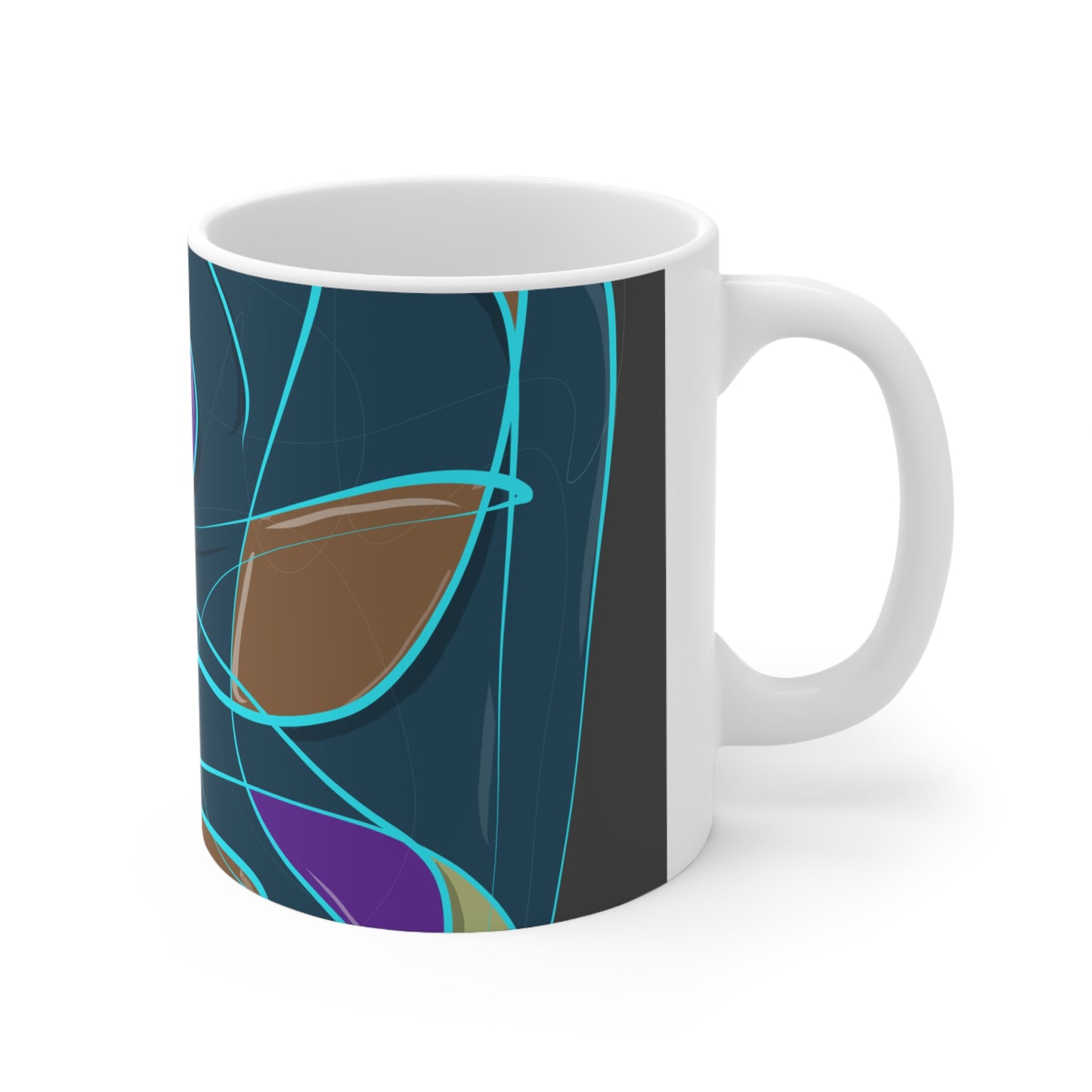 Abstract Harmony in Dark Blue Mug