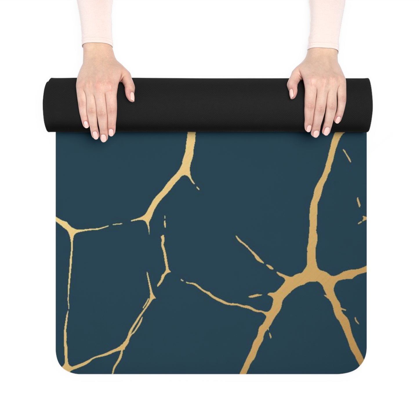 Gem Blue Kintsugi Rubber Yoga Mat