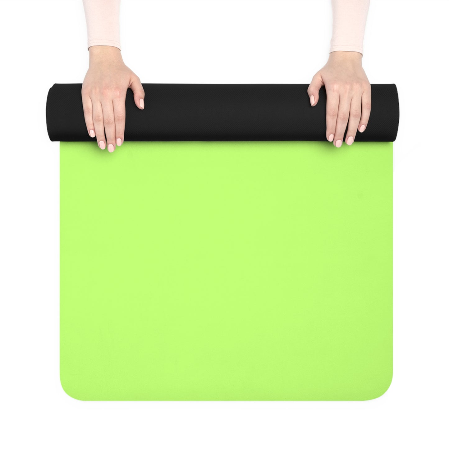 Yellow/Green Rubber Yoga Mat for Online Sessions - Anti-Slip & Comfortable