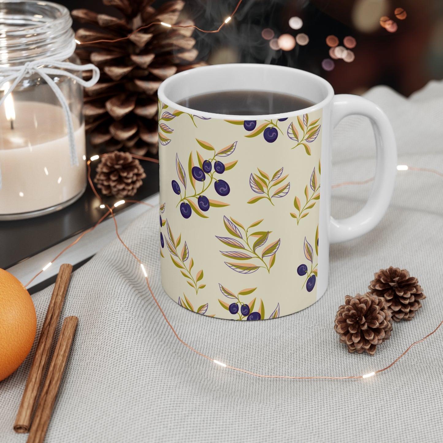 Blueberry Bushes Ceramic Mug 11oz