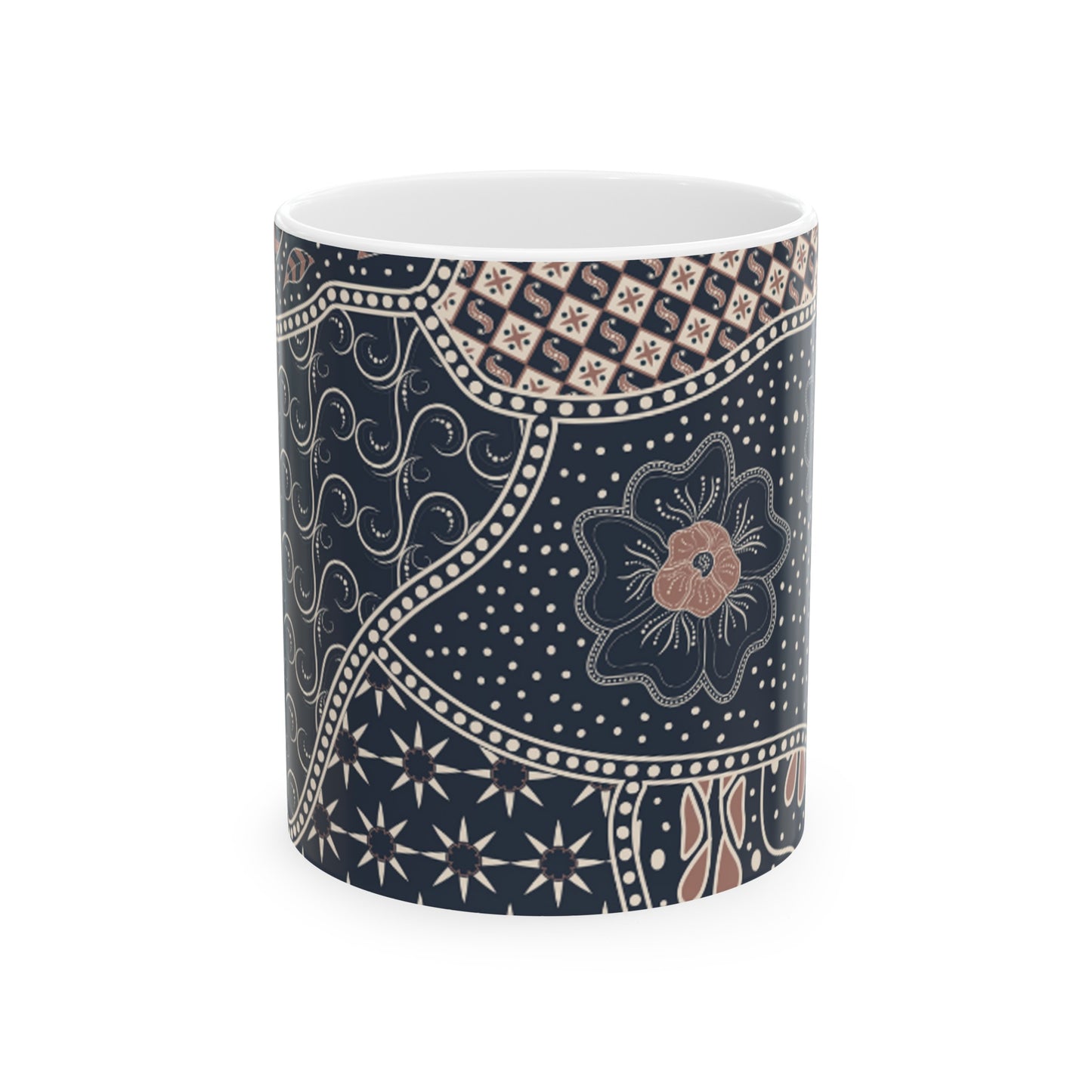 Patchwork Patterned Ceramic Mug, 11oz