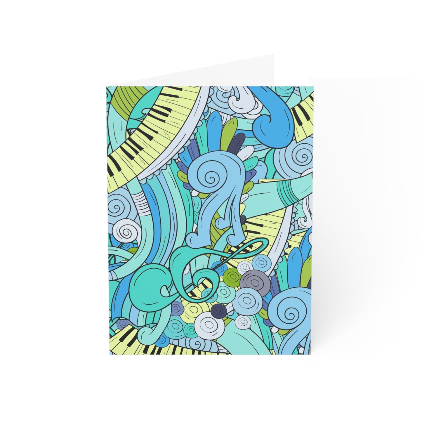 Music in Teal Greeting Cards (1, 10, 30, and 50pcs)