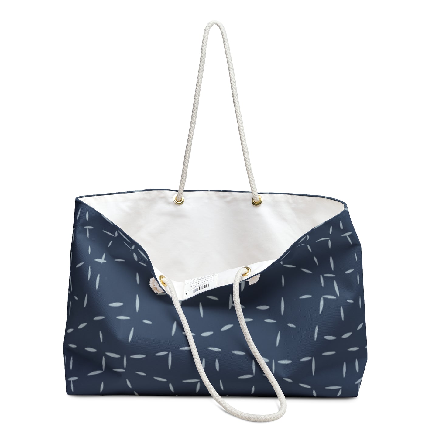 Navy Blue Abstract Lines Weekender Bag