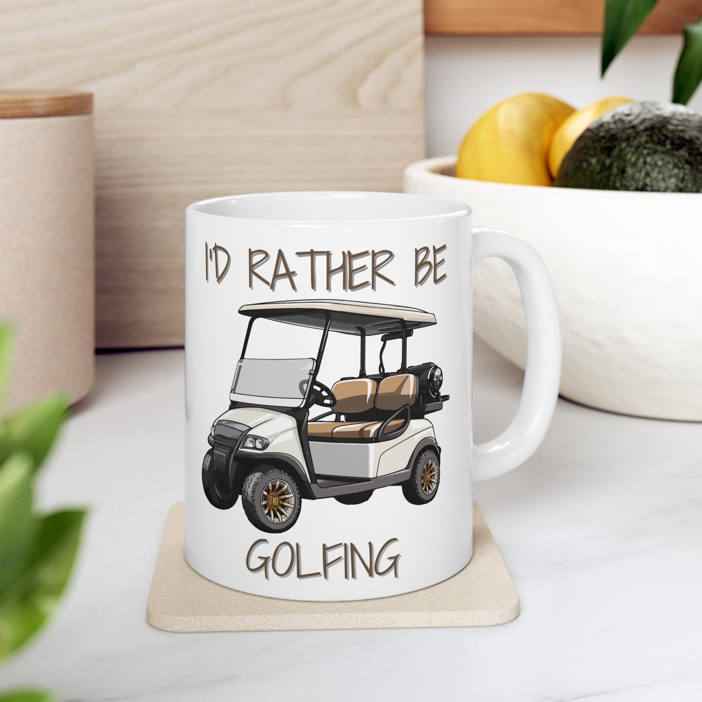 ⛳ "I'd Rather Be Golfing" Ceramic Mug 11 oz - Funny Golfer's Gift