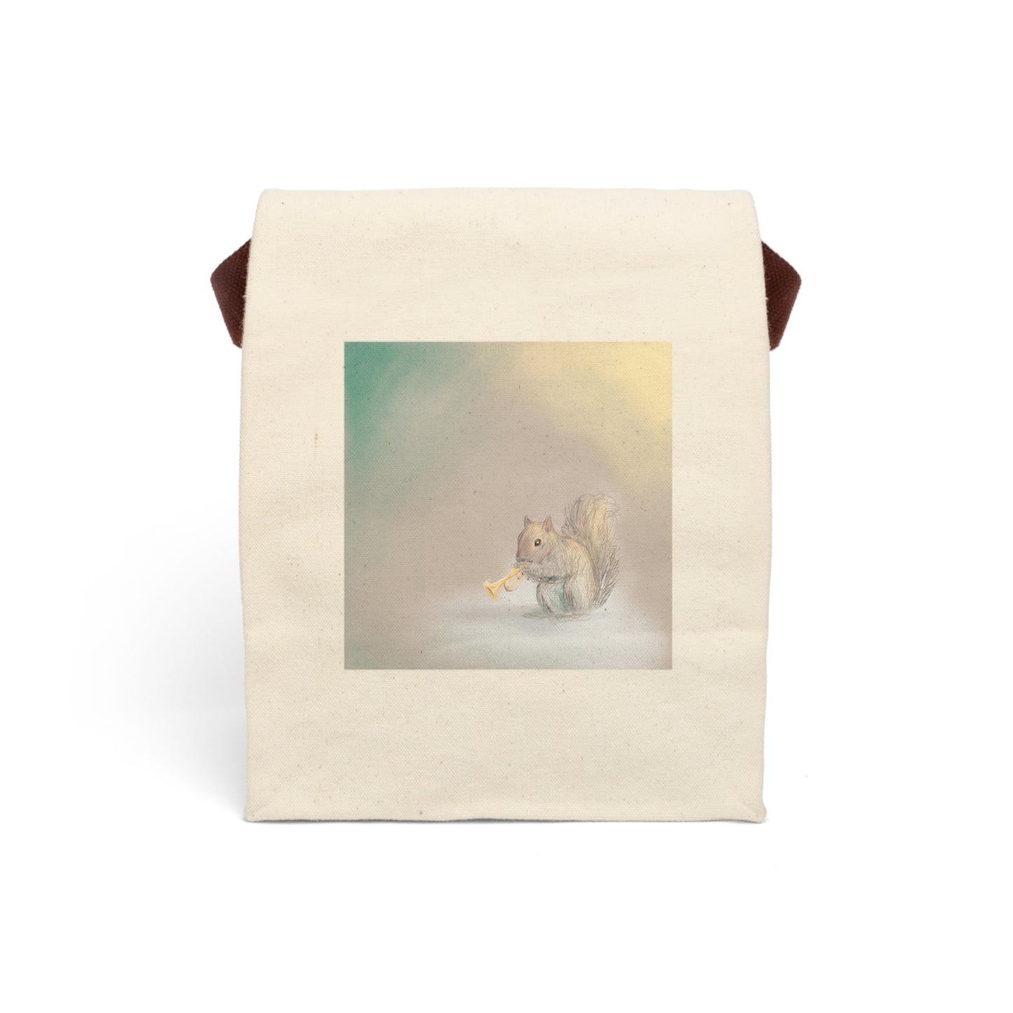 Squirrel Serenade Canvas Lunch Bag With Strap