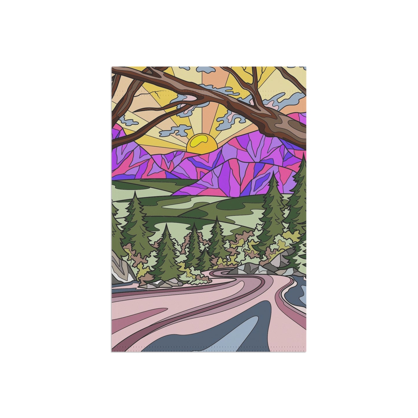 Forest Sunrise Garden & House Banner