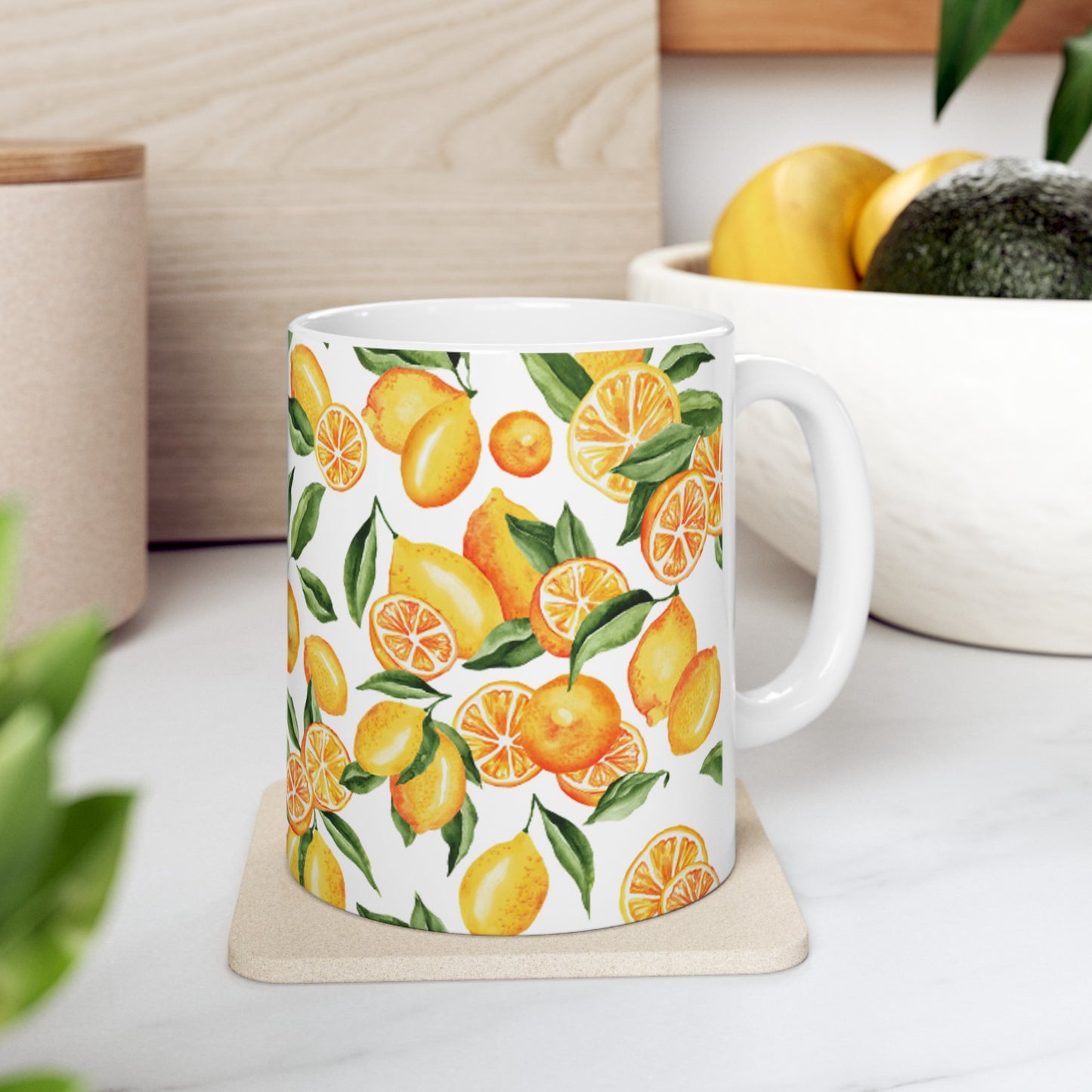 🍋 Lemon Grove Ceramic Mug 11oz - Refreshingly Chic Design