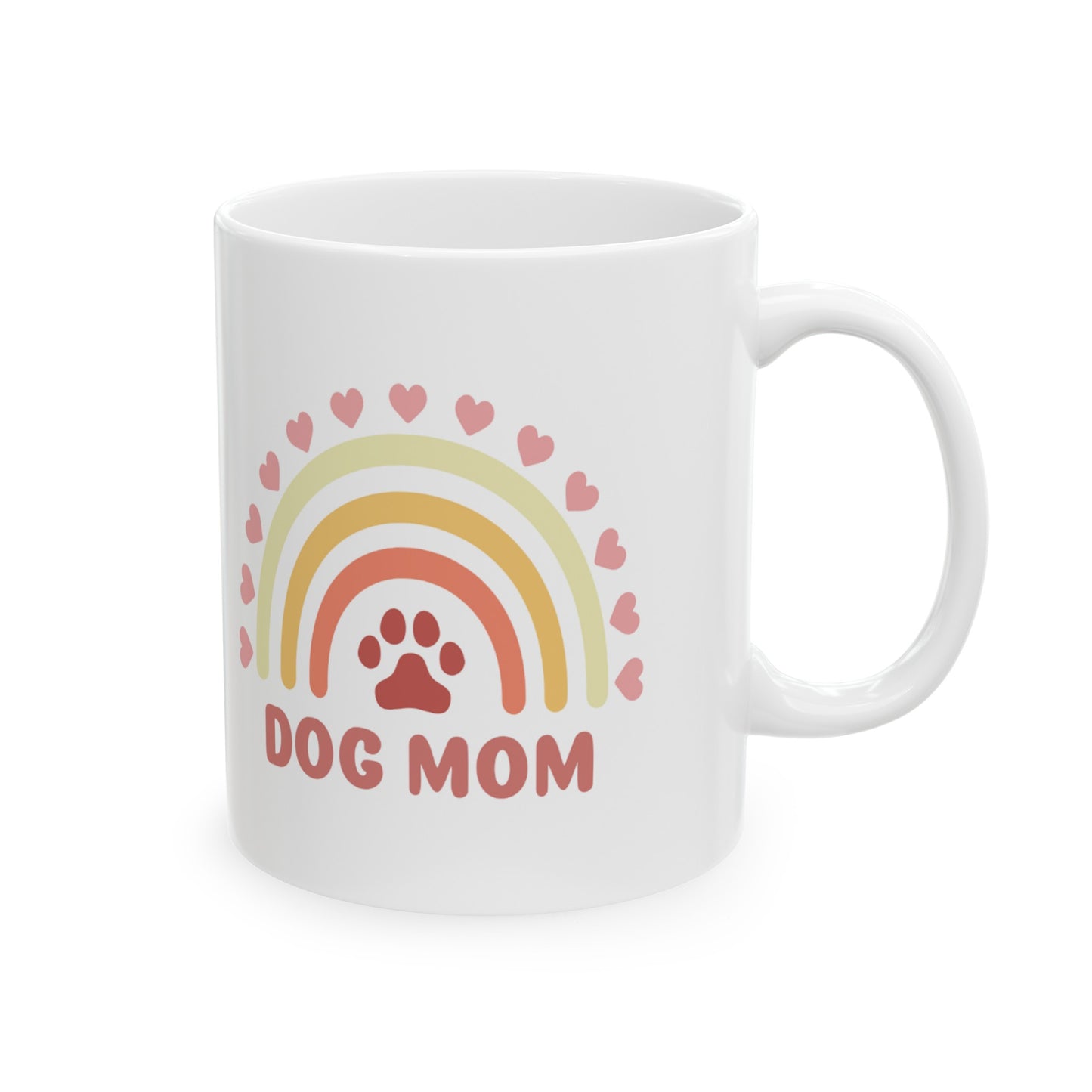 Colorful 'Dog Mom' Ceramic Mug - 11oz