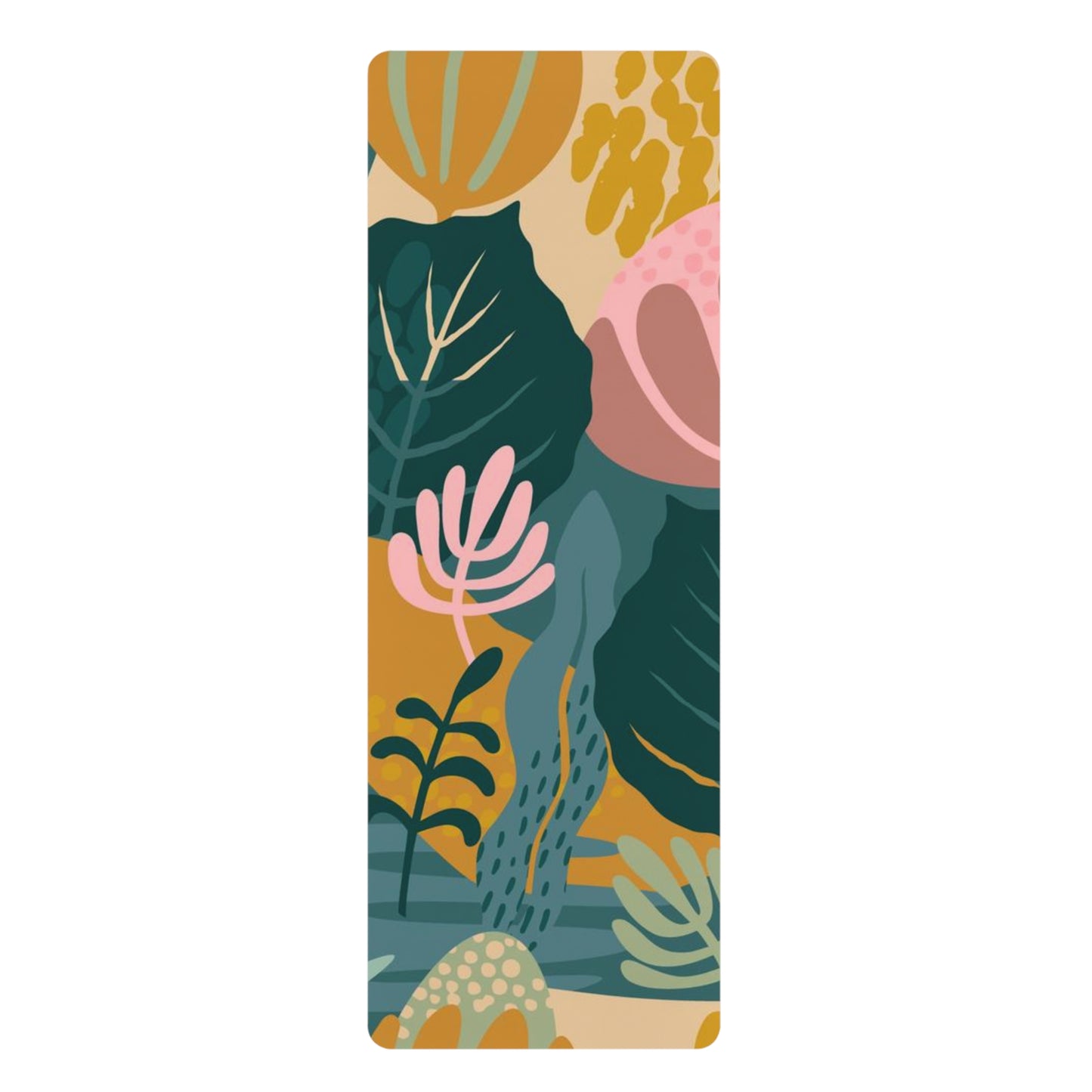 Vivid Blooms Oasis Rubber Yoga Mat