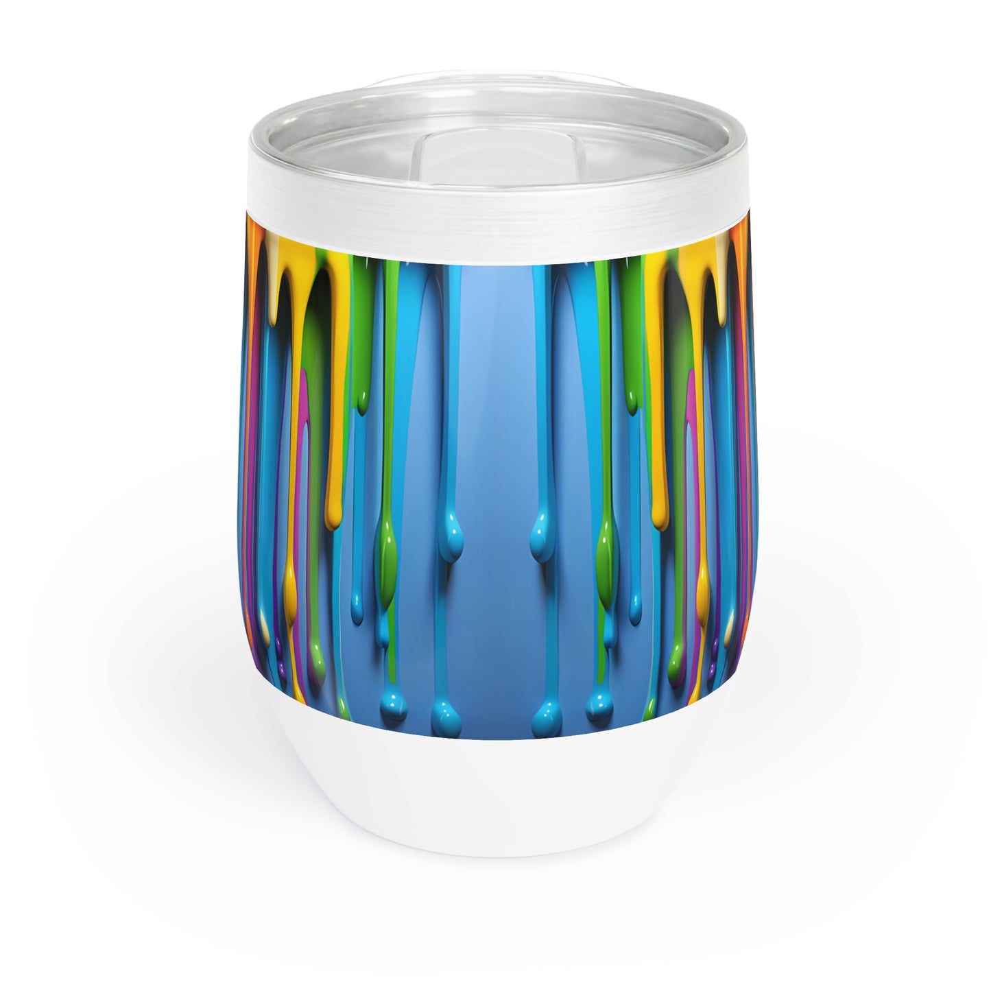 🌈 3D Rainbow Paint Chill Wine Tumbler