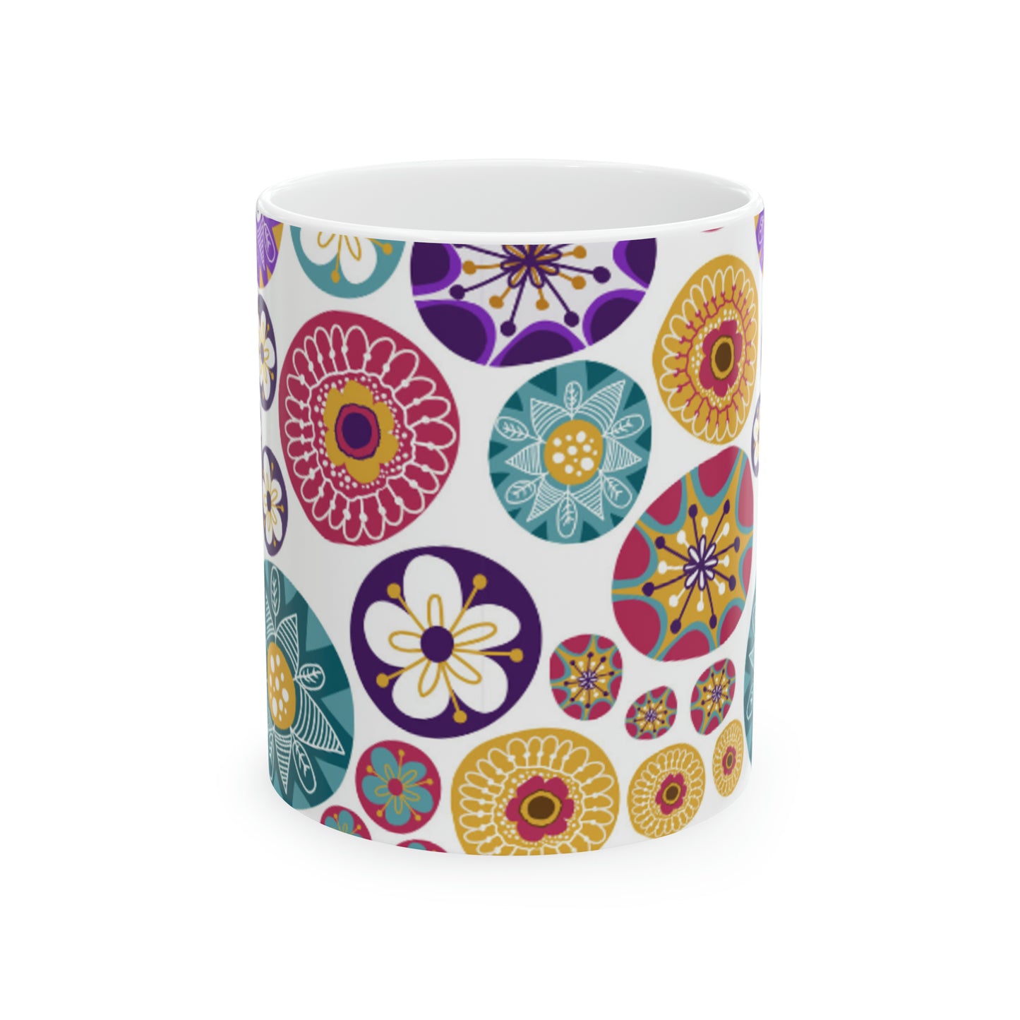 Colorful Abstract Circle Ceramic Mug 11oz