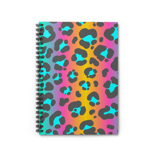 📒 Neon Animal Print Spiral Notebook - Ruled Line