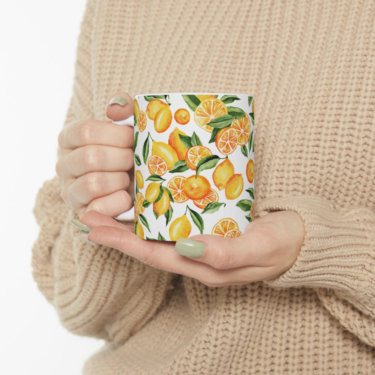 🍋 Lemon Grove Ceramic Mug 11oz - Refreshingly Chic Design