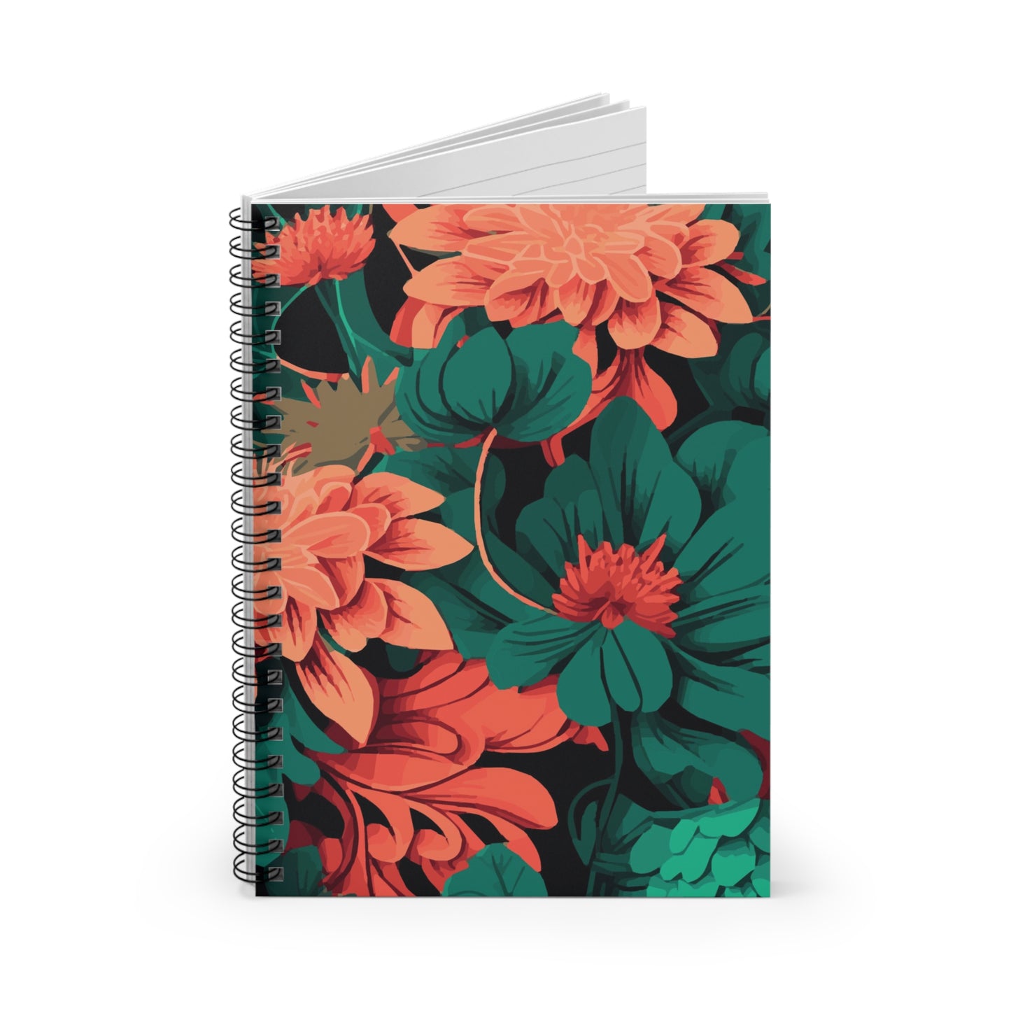 Coral Blossoms Spiral Notebook - Ruled Line