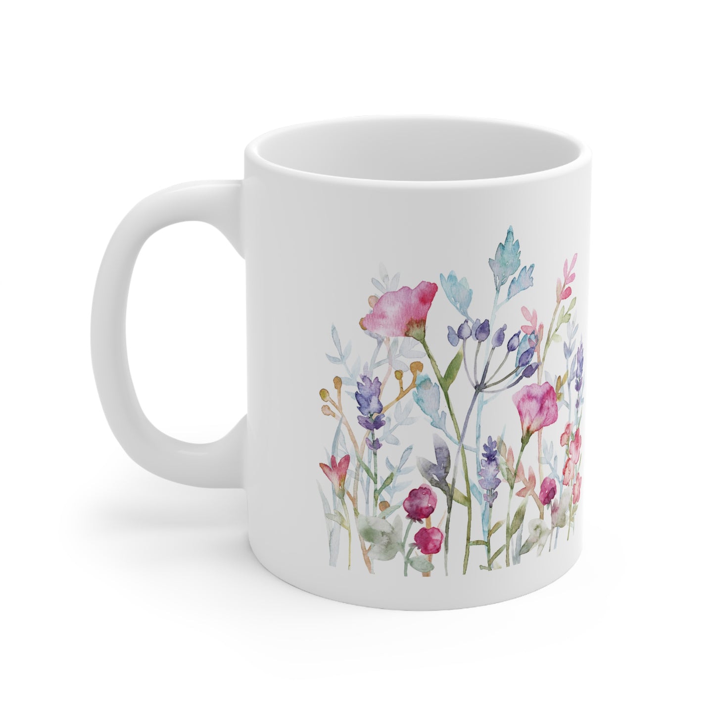 Watercolor Blooms Ceramic Mug 11oz