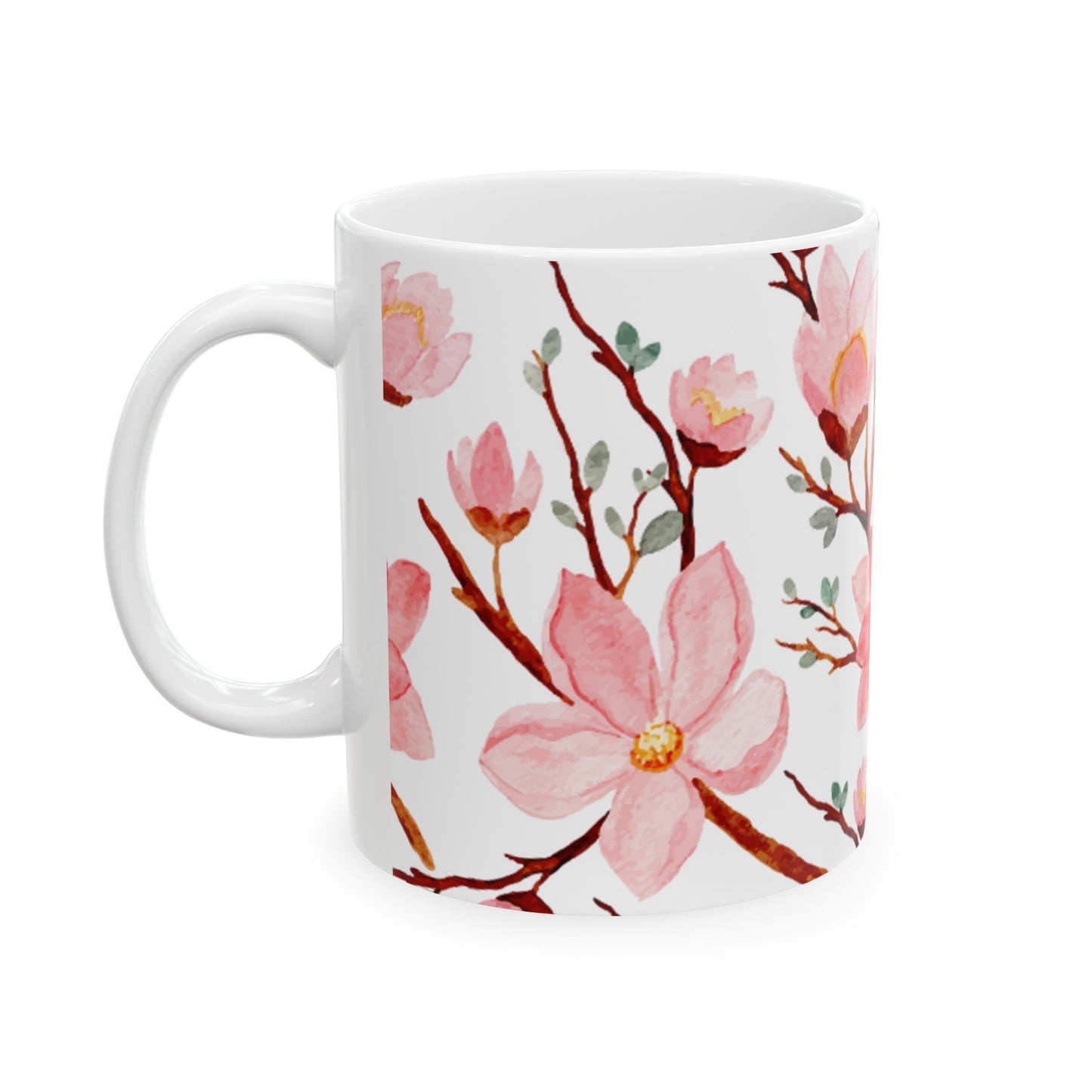 🌸 Cherry Blossom Watercolor Ceramic Mug - 11oz