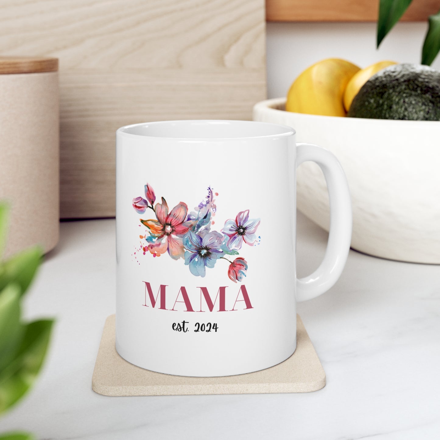 🌸 Mama Est. 2024 Ceramic Mug 11oz