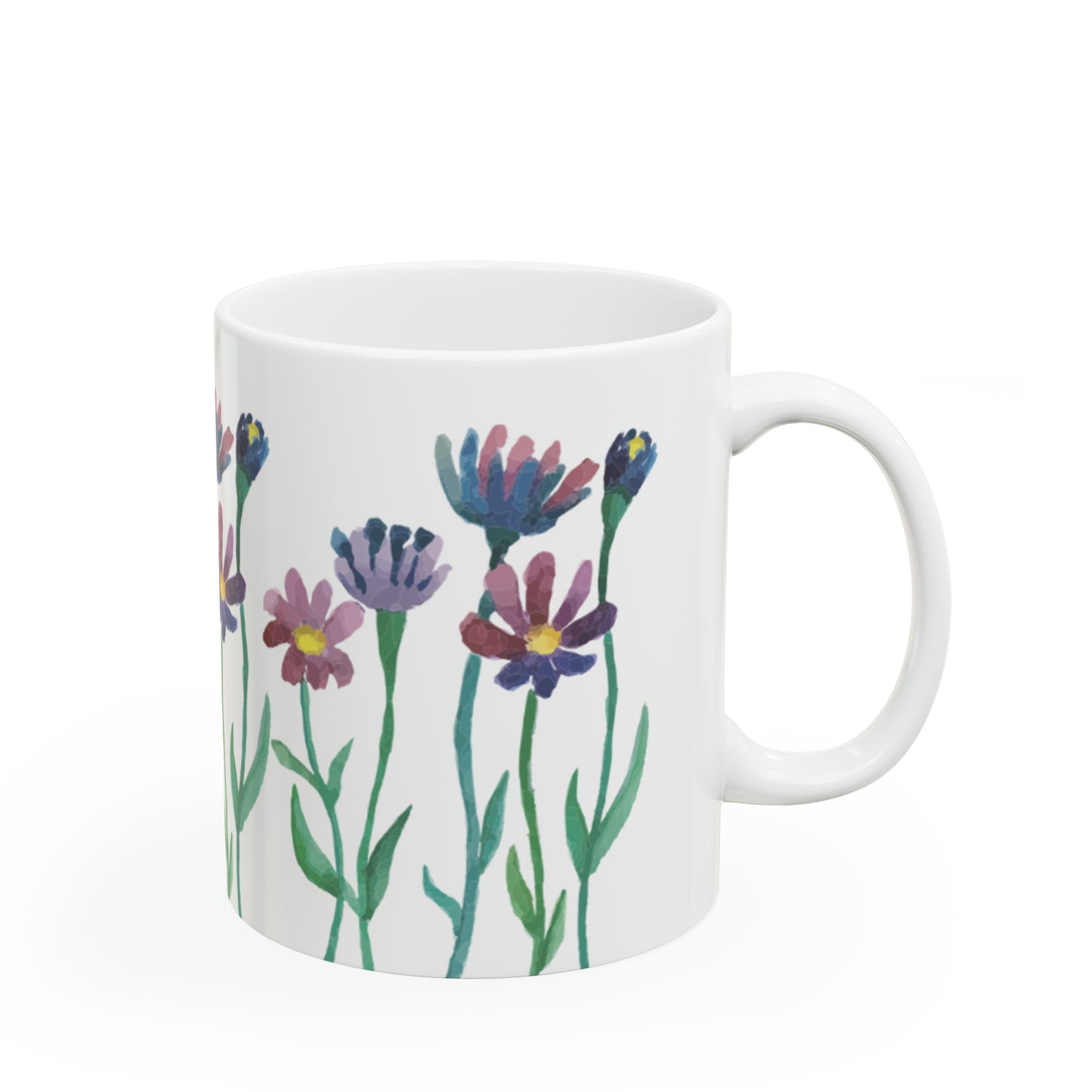 💐 Painted Spring Flowers Ceramic Mug 11oz