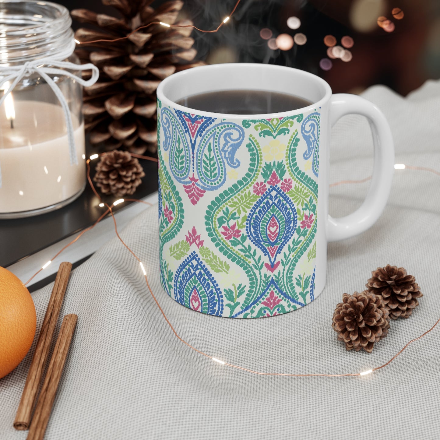 Spring Paisley Dreams: Vibrant Pattern Mug