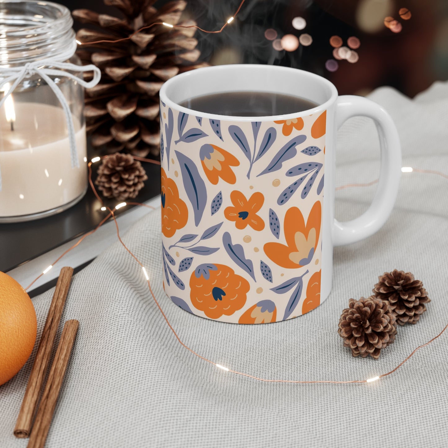 Orange Blossom Ceramic Mug 11oz