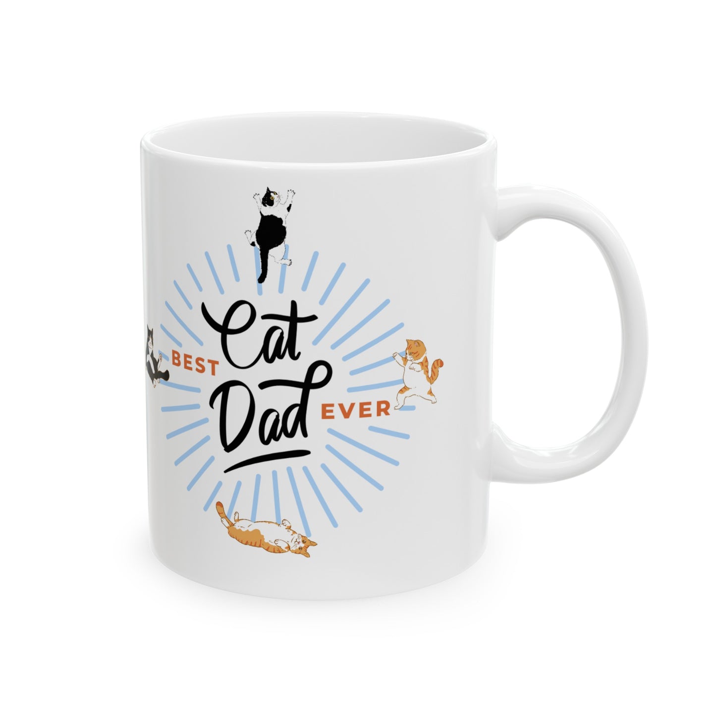 🐾 BEST EVER Cat Dad Ceramic Mug 11oz