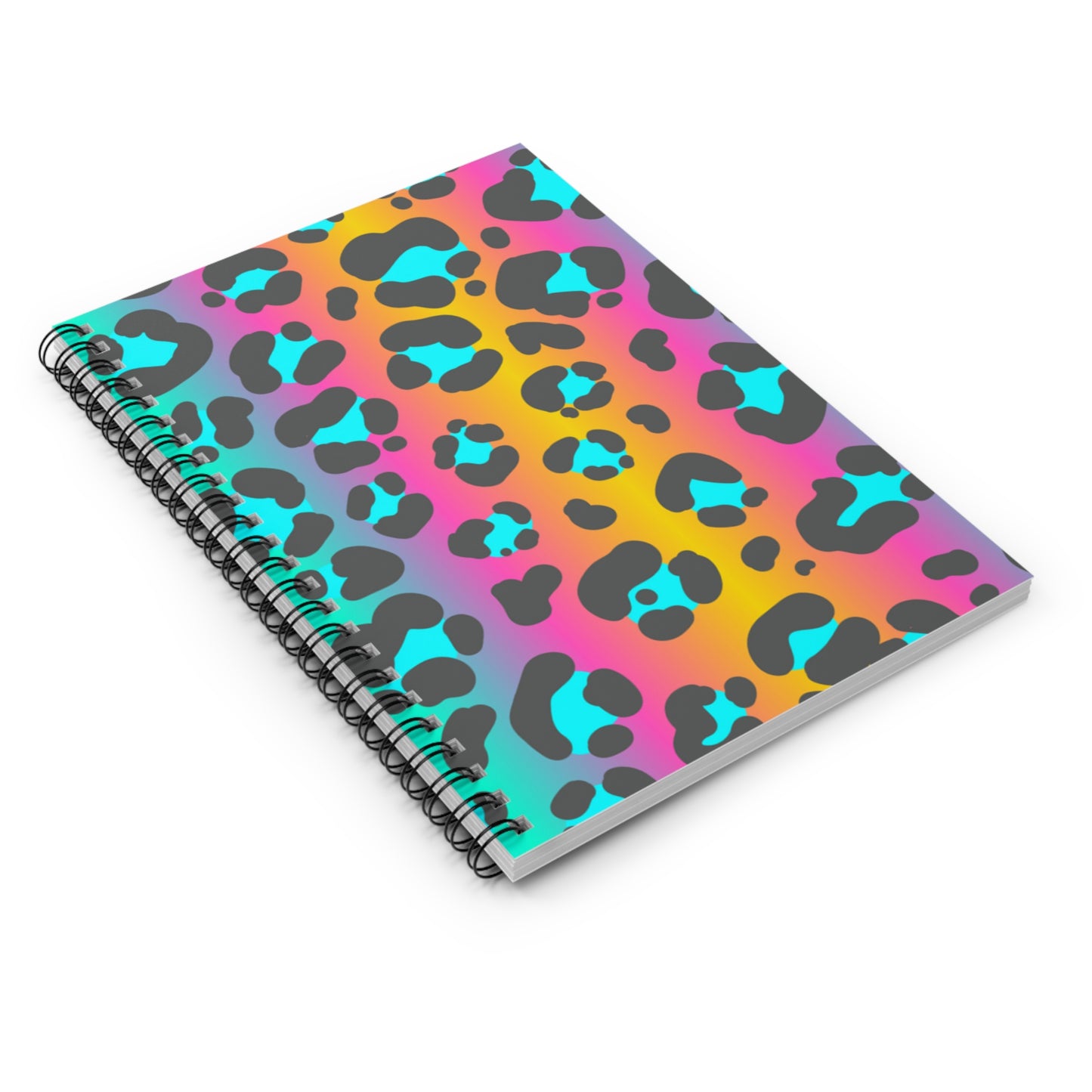 📒 Neon Animal Print Spiral Notebook - Ruled Line