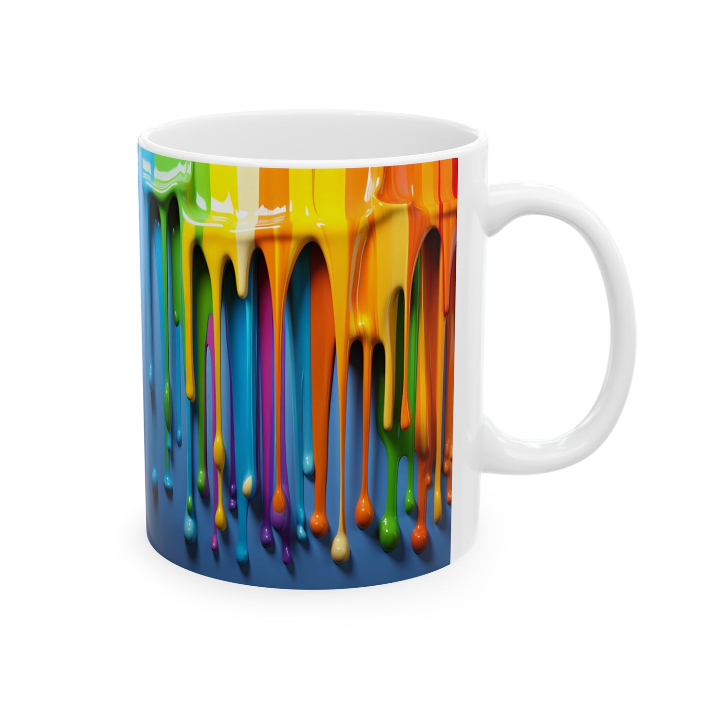 🎨 3D Rainbow Paint Ceramic Mug 11oz