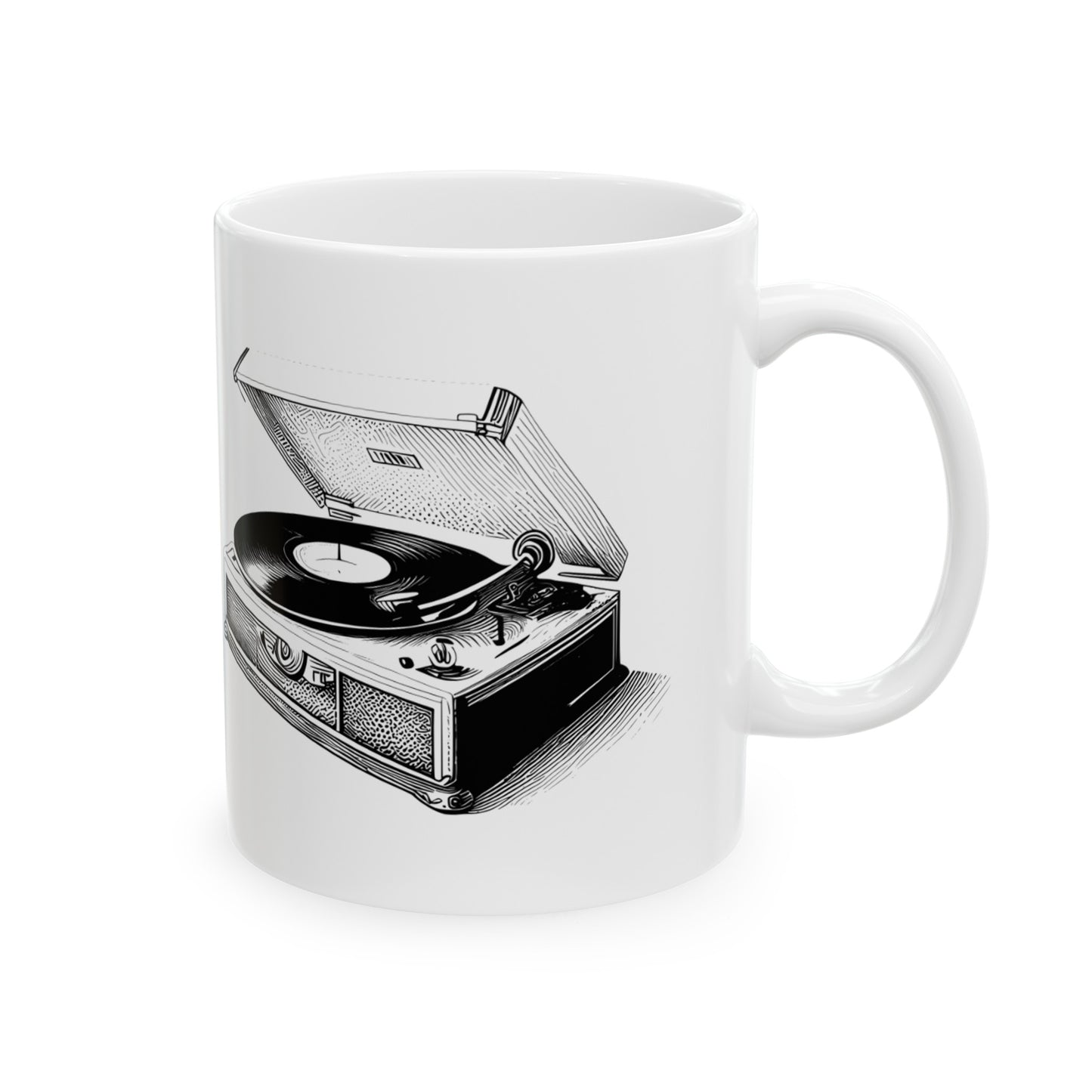 🎼 Vinyl Record Player Ceramic Mug 11oz - Retro Music Lover's Delight