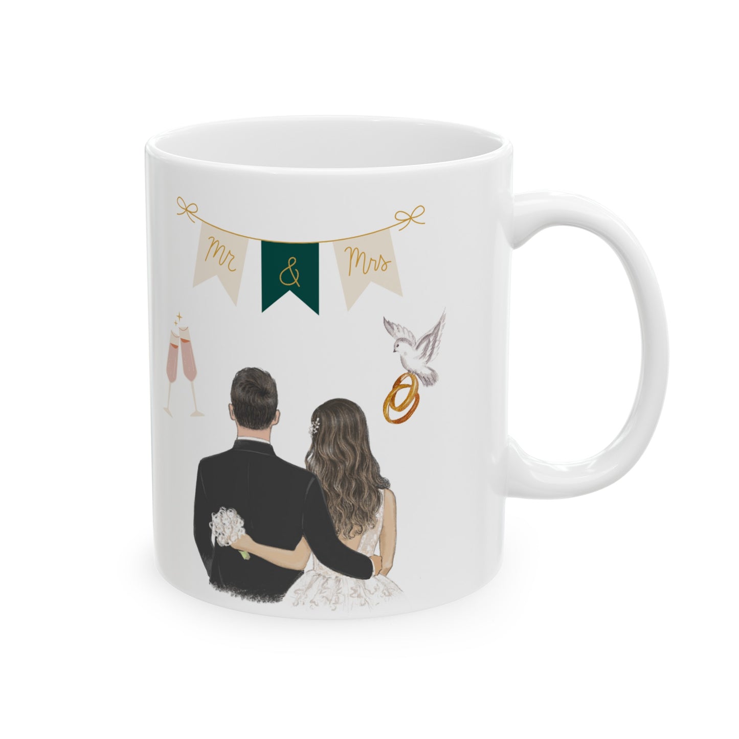 Mr. & Mrs. Wedding Couple 2 Ceramic Mug 11oz