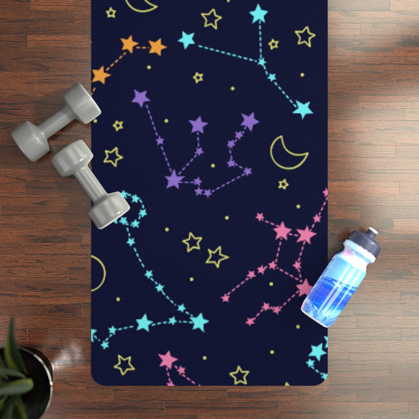 Bright Starry Night Rubber Yoga Mat