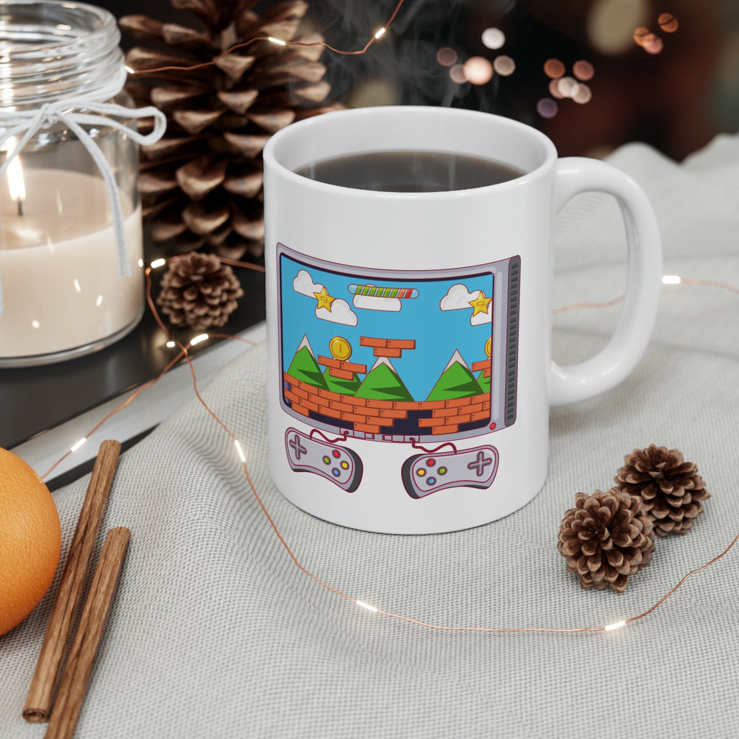 Nostalgic Video Game Console Ceramic Mug 11oz - Fun Retro Gaming Vibes